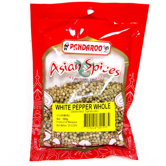 PANDAROO PEPPER WHITE WHOLE 100G