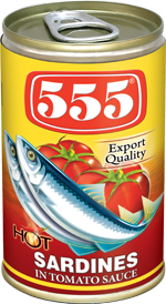 555 SARDINES IN TOMATO HOT RED 425G