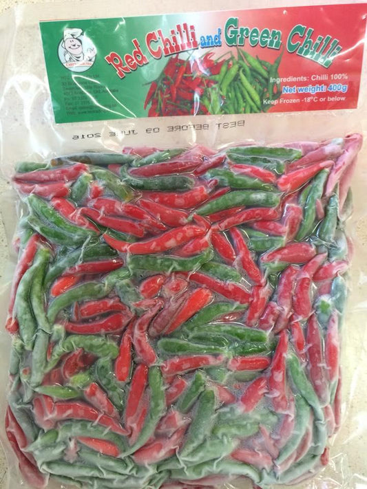 FROZEN RED CHILLI & GREEN CHILLI 400G