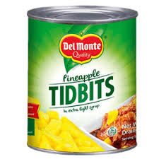 DEL MONTE PINEAPPLE TIDBITS 432G